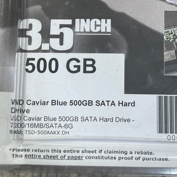 WD Caviar blue 500GB SATA Hard Drive High Speed Storage Unopened - Picture 3 of 7